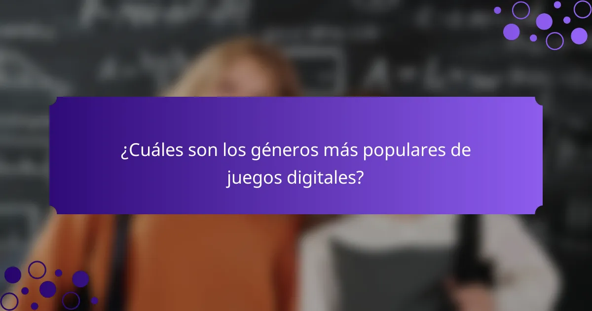¿Cuáles son los géneros más populares de juegos digitales?