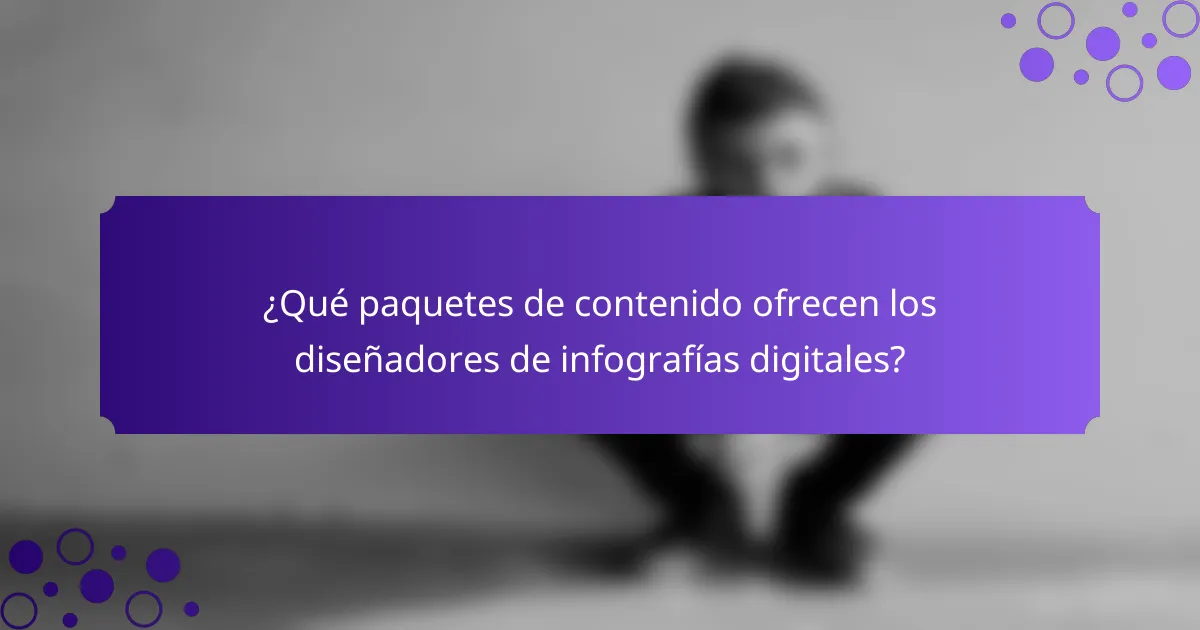 ¿Qué paquetes de contenido ofrecen los diseñadores de infografías digitales?